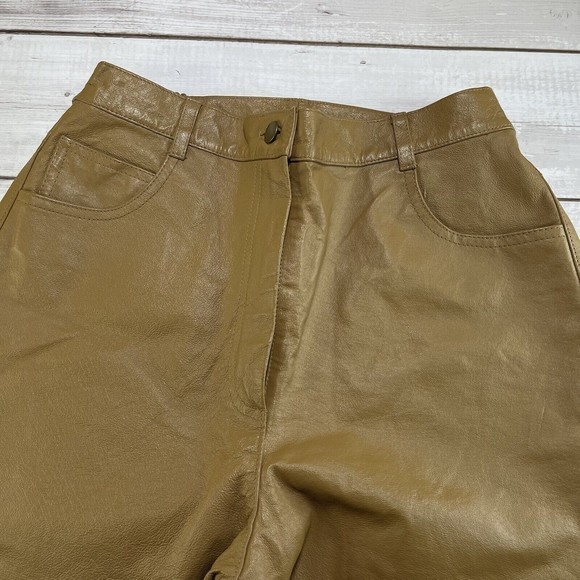 Vintage Via Accenti G8 Women's 29 x 29 Brown Leather Pants Style 09-0008-4‎ - Picture 5 of 9